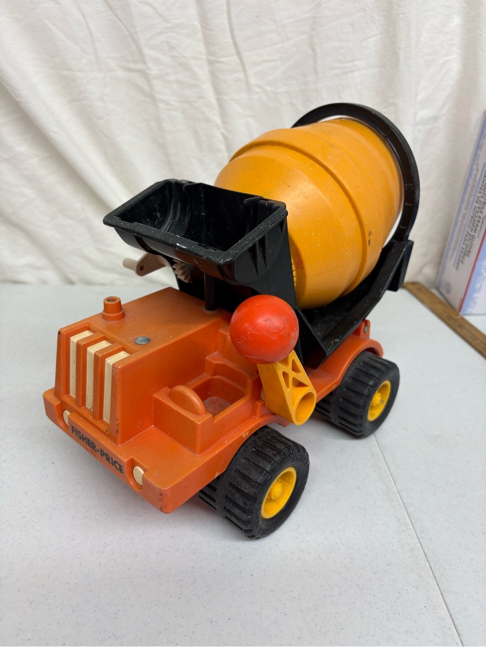 Fisher-Price Orange Kids Cement Mixer Toy - Durable Play Truck